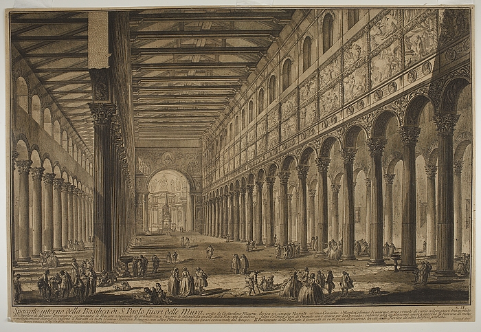 Spaccato interno della Basilica di S. Paolo fuori delle Mura ( Tværsnit af Basilica di S. Paolo fuori delle Mura )