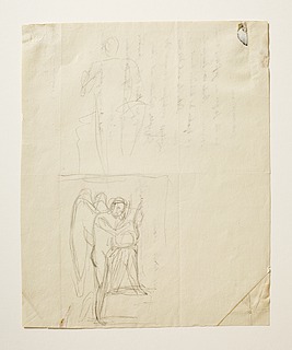Monumentet over George Gordon Byron med relieffet Poesiens Genius på soklen