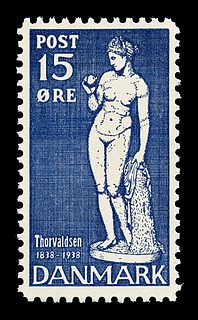 Prøvetryk af udkast til et dansk frimærke med Thorvaldsens Venus med æblet