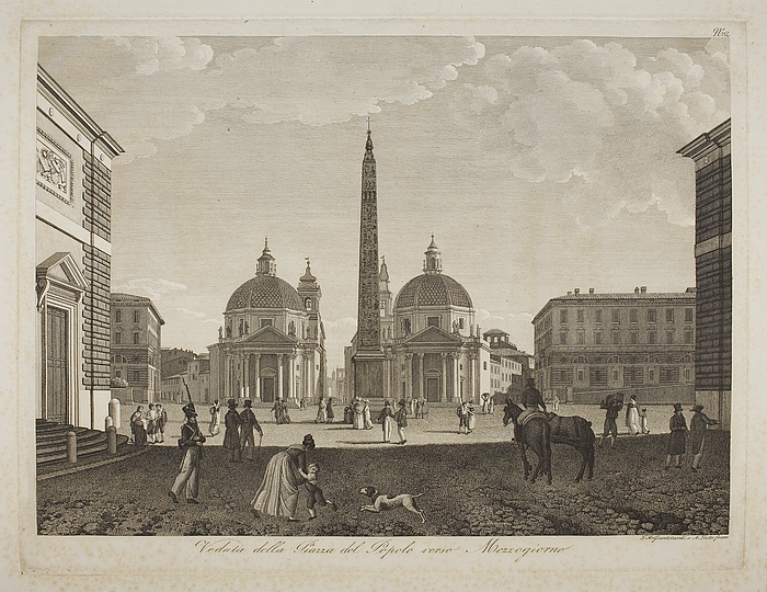 Veduta della Piazza del Popolo verso Mezzogiorno ( Prospekt af Piazza del Popolo før middag )