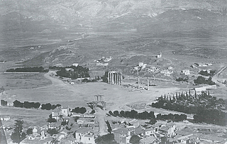Petros Moraïtes: Udsigt fra Akropolis over Olympieion, 1860erne