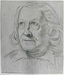 Christian Horneman: Portræt af Thorvaldsen, efter 1838, sortkridt, Den Kongelige Kobberstiksamling, inv. nr. KKS18756.